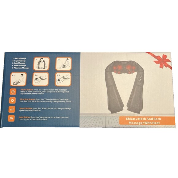 Shiatsu Neck and Back Massager with Heat Natural Pain Relief New In Gift Box - Picture 1 of 5